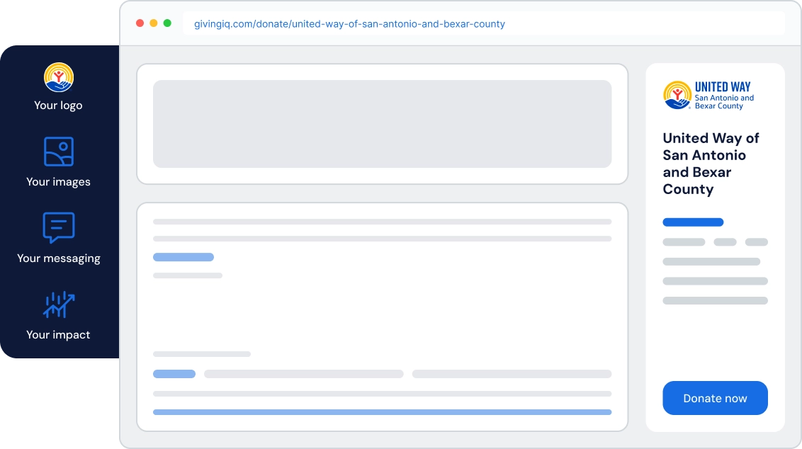 Customizable GivingIQ donation page example.